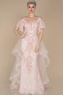 Long Powder Color Laced Engagement Dress ABU1394