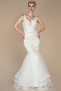 Long White Engagement Dress ABU1383