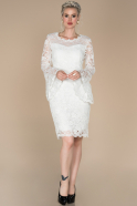 White Short Laced Invitation Dress ABK390