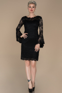 Short Black Laced Invitation Dress ABK390