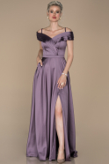 Long Lavender Satin Prom Gown ABU1259