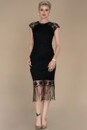 Short Black Laced Invitation Dress ABK836