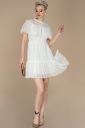 Short White Evening Dress ABK840