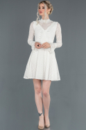 Short White Invitation Dress ABK767