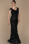 Long Black Plus Size Evening Dress ABU1402