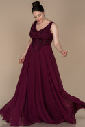 Long Plum Oversized Evening Dress ABU1406