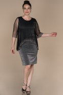 Short Black Plus Size Evening Dress ABK843