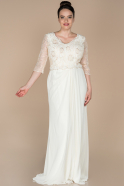 Long White Oversized Evening Dress ABU1404