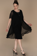Short Black Plus Size Evening Dress ABK1237