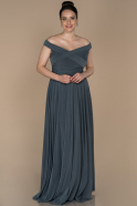 Long Antrasit Oversized Evening Dress ABU354