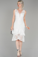 White Short Laced Night Dress ABK852