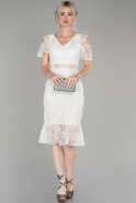 White Short Invitation Dress ABK854