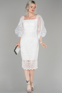 White Short Invitation Dress ABK853