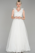White Long Engagement Dress ABU1179