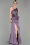 Long Lavender Satin Engagement Dress ABU1307