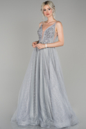 Grey Long Engagement Dress ABU1442