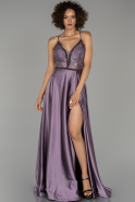 Lavender Long Satin Engagement Dress ABU1300