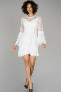 Short White Invitation Dress ABK855