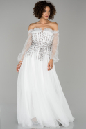 Long White Engagement Dress ABU1452