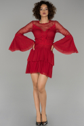 Short Red Invitation Dress ABK855