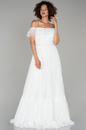 Long White Engagement Dress ABU1449