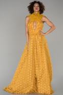 Long Mustard Engagement Dress ABU633
