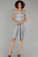 Grey Short Invitation Dress ABK827