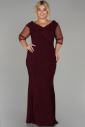 Burgundy Long Plus Size Evening Dress ABU1462