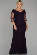 Dark Purple Long Plus Size Evening Dress ABU1462
