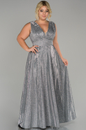Silver Long Oversized Evening Dress ABU1463