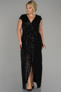 Long Black Plus Size Evening Dress ABU1443