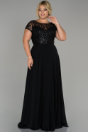 Black Long Plus Size Evening Dress ABU1058