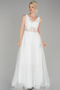 White Long Engagement Dress ABU1469