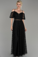 Black Long Laced Evening Dress ABU1470