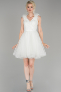 White Short Invitation Dress ABK860