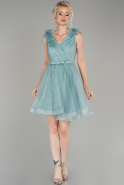 Turquoise Short Invitation Dress ABK861