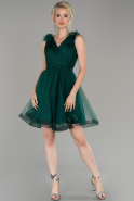Emerald Green Short Invitation Dress ABK861