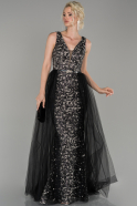 Black Long Engagement Dress ABU1475
