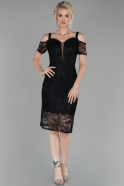 Short Black Laced Invitation Dress ABK976