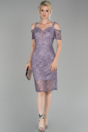 Lavender Short Laced Night Dress ABK864
