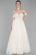 White Long Engagement Dress ABU1491