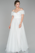 White Long Engagement Dress ABU1492