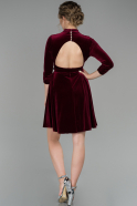 Short Burgundy Velvet Dress ABK871