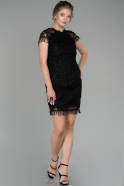 Black Short Laced Invitation Dress ABK878