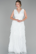 White Long Engagement Dress ABU1484