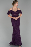 Long Plum Mermaid Prom Dress ABU1271