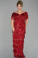 Red Long Plus Size Evening Dress ABU1323