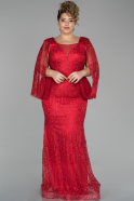 Red Long Plus Size Evening Dress ABU1223