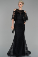Long Black Laced Evening Dress ABU1508