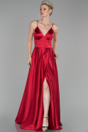 Long Red Satin Evening Dress ABU1458